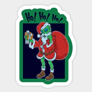 Alien Santa Claus Ho! Ho! Ho! Sticker